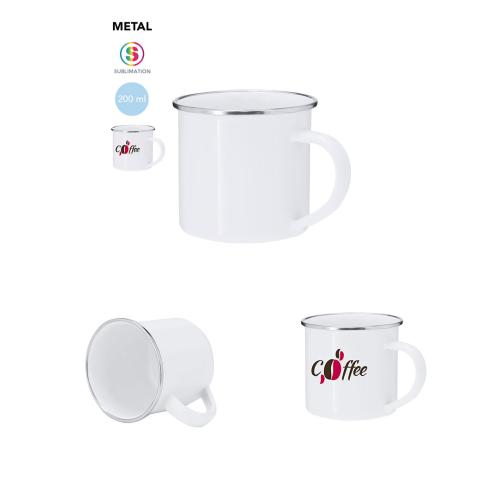 Full Colour Die Sublimation 200ml Vintage Style Metal Camping Mug Deriox
