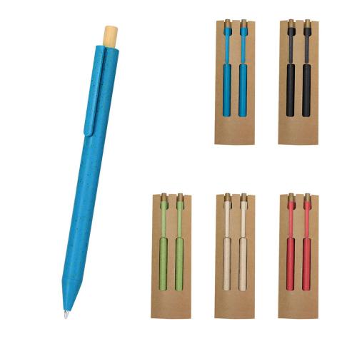 Eco Frendly Wheat Straw Pen And Eternal Pencil Gift Set Okafor