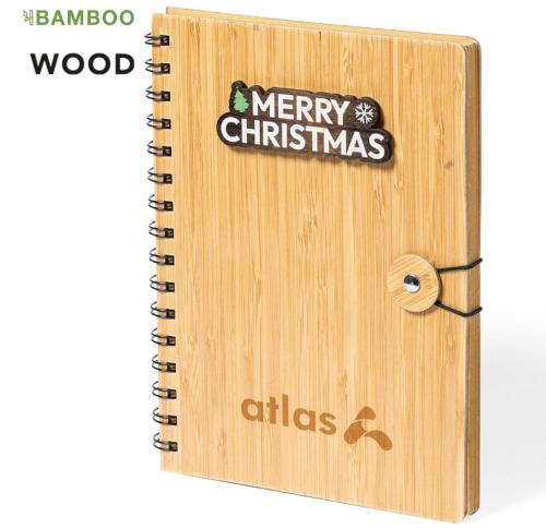 Merry Christmas Notebook Bamboo Cover Mossel