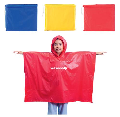 Kids Reusable PVC Poncho Raincoat Custom Logo