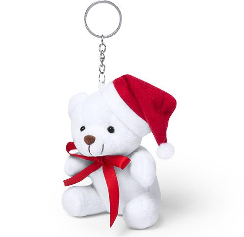 Santa white Christmas Teddy Bear Keyring