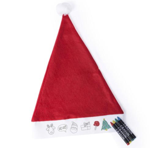 Kids Christmas Santa Hat And Coluring Set