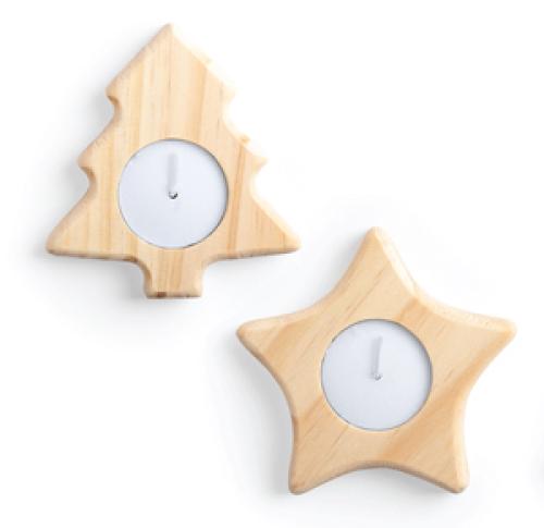 Wooden Christmas Tea Light Holder  Gift Star and Christmas Tree