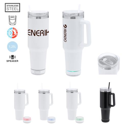 Insulated Mug 1.25L Stanley Style Integrated 3W Speaker Tracir