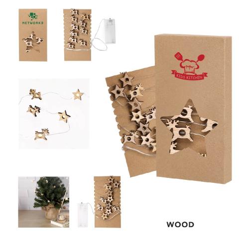 Illuminated LED Garland Wooden Christmas Reindeer Shapes