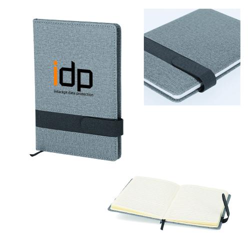 A5 PU Leather Grey Notepad Magnetic Closure