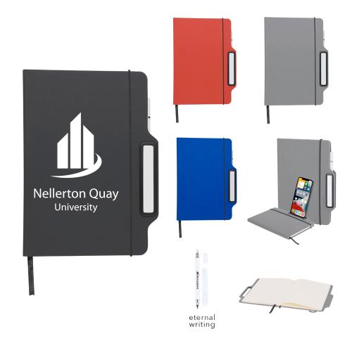 Notepad  Holder Soft PU Leather Includes Smartphone Holder Eternal Writing Paper