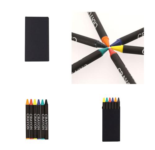 6 Wax Crayons Eco Friendly Recycled Cardboard Box