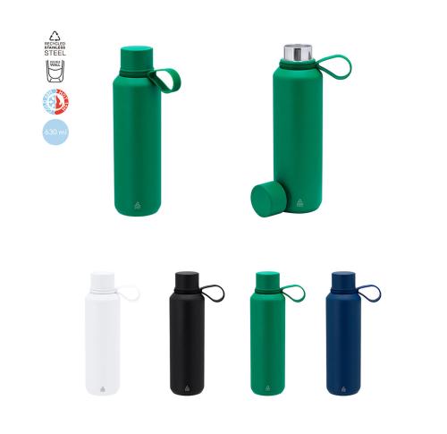 630ml Recycled Stainless Steel Eco Insulated Sports Bottle Carry Loop