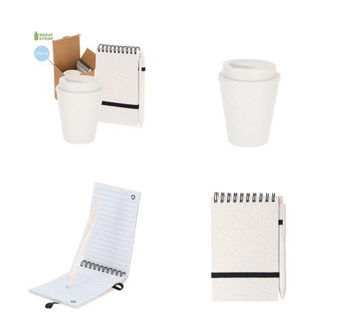 Gift Set - Spiral Notebook, Pen, 370ml Travel Cup