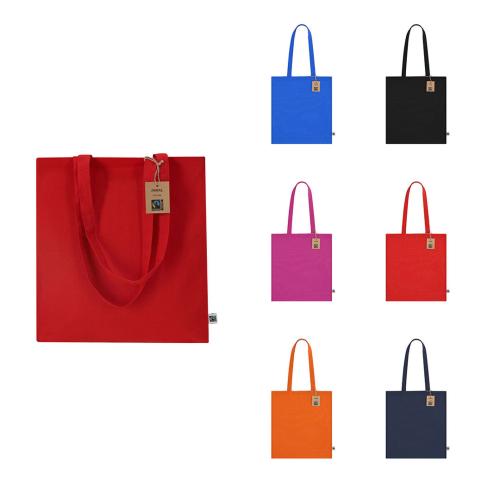 Fairtrade Coploured Long Handle Cotton Tote -Maximum Weight 8kg