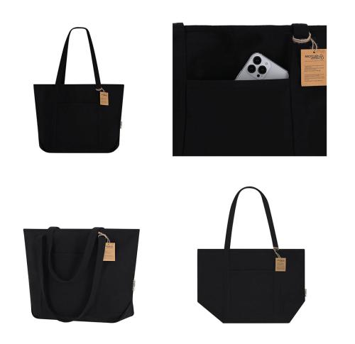 Recycled Cotton Gussetted Long Handkes Bag Mulon