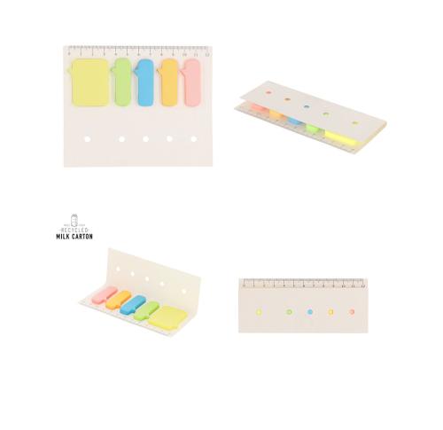 Recycled Milk Carton Sticky Notepad Ruler 12cms Kalinex