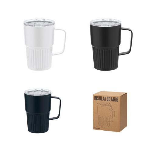 Recycled Stainless Steel 400ml Insulated Mug With Handle Finbar