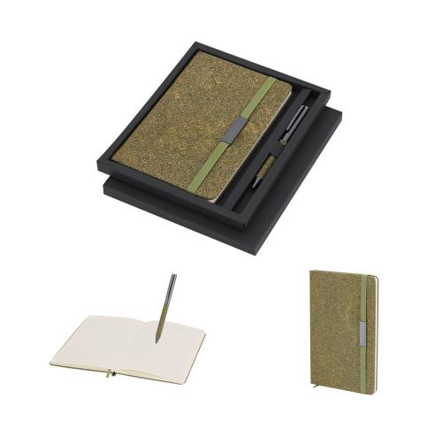 Eco Friendly Notepad & Pen Made From Tea Fibre Gift Set Malcon