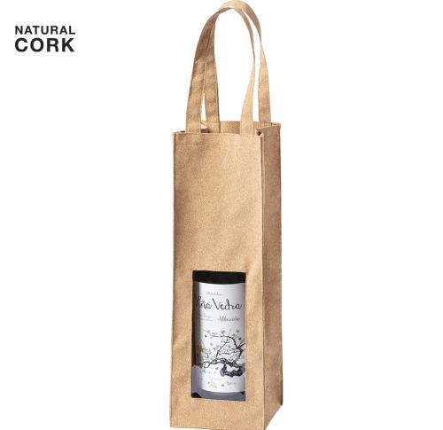 Eco Cork Wine Bottle Bag Transparent Window