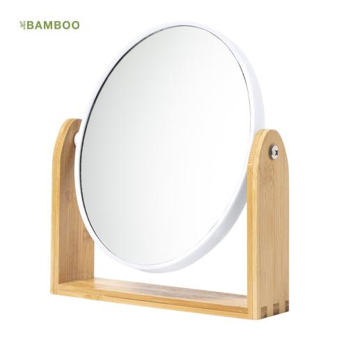 Promotional Branded Dressing Table Magnifying Mirrors Bamboo Finish