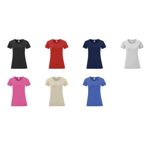 Fruit Of The Loom 100% Cotton Ladies T-Shirts Coloured Custom Logo