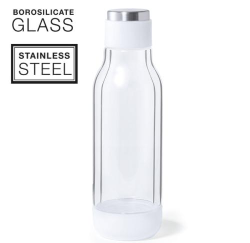 Printed Glass Double Walled Insulated Thermal Drinks Bottles 500ml 