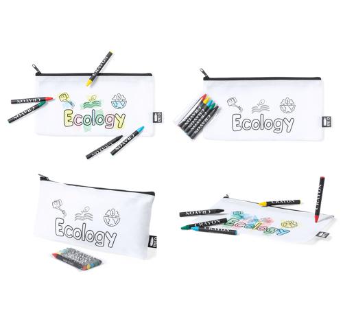 Recycled Childrens Pencil Case And Crayons