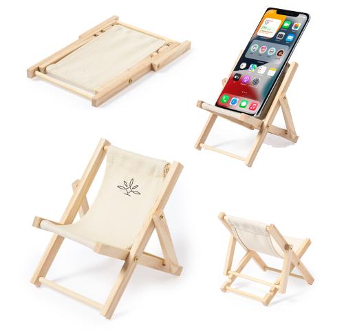 Deckchair Phone Holder 100% Cotton And Wood