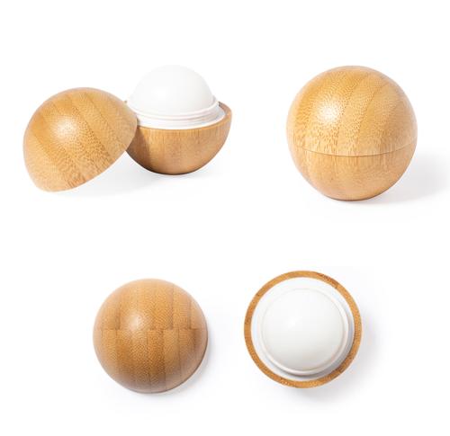 Custom Printed Bamboo Vanilla Lip Balms Ball Shaped
