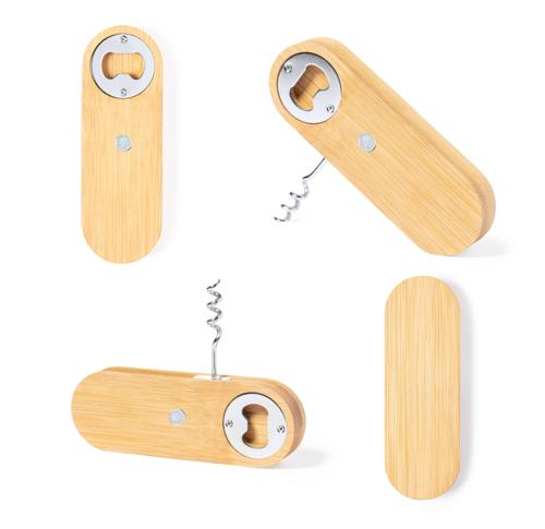 Wooden Corkscrew Bottle Opener