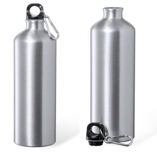 Branded 1 Litre Aluminium Sports Water Bottle Carabiner