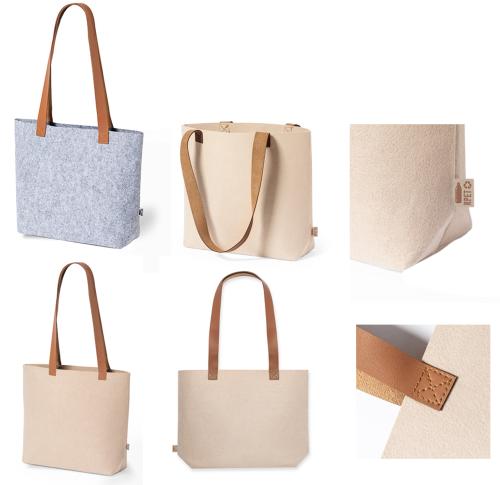 Recycled Felt And Leatherette Tote Bag