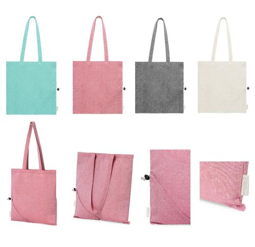 Printed Eco Friendly Recycled 100% Cotton Foldable Shopping Tote Bags