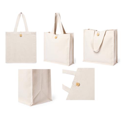 Custom Printed 100% Cotton Canvas Bags Button Closure Sembak