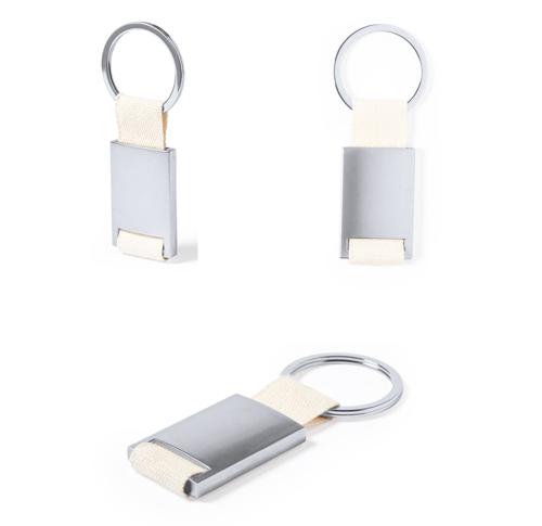 Rectangular Metal Keyring 