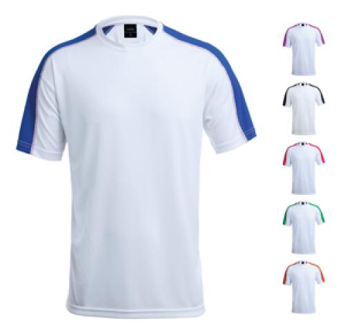 Custom Adult T-Shirts Polyester Technical White With Colour Strips