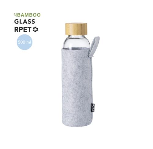 Branded Eco 500ml Glass Bottles Felt Puch Carry Handle 