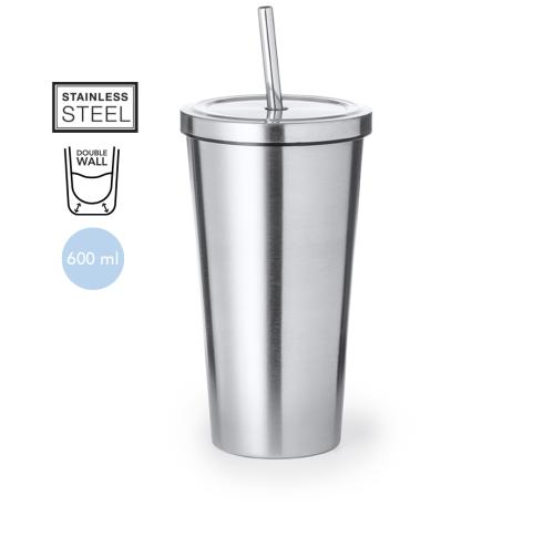 Branded Stainless Steel Tumblers and Straw Festival Cups 600ml