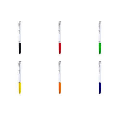 Printed Gloss White Pens Metal Detail Blue Ink