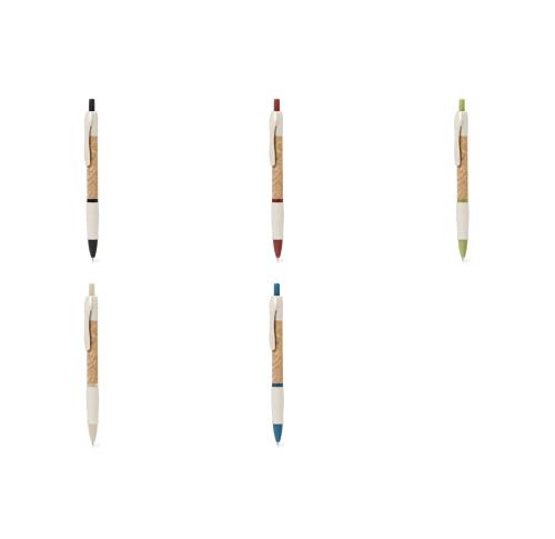 Printed Wheatstraw and Cork Pens Blue Ink