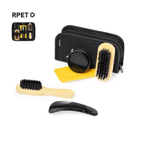 Custom Shoe Polish Cleaning Sets Recycled Case, Brush, Shoehorn, Polish