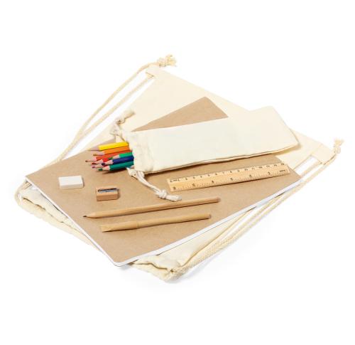 Printed Eco Writing Sets, Notebook, Colouring Pencils, Sharpner 