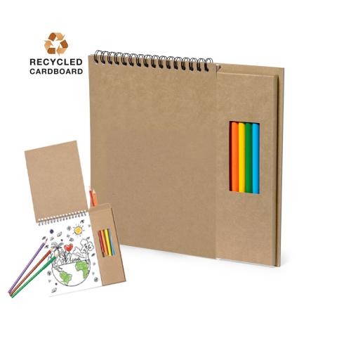 Promotional Notebook and Colouring Pencils Set Recycled