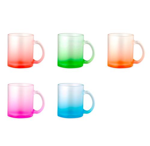 Printed 350ml Glass Mug Translucent Borisilicate Sublimation