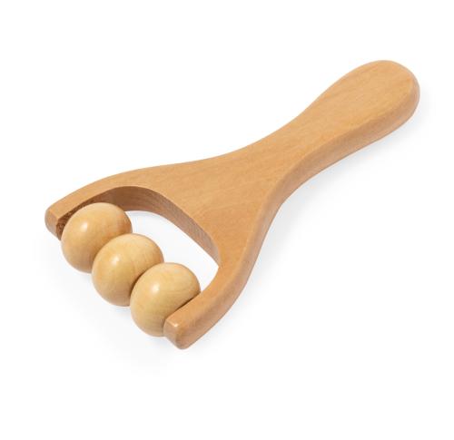 Promotional Natural Wood Massagers Ergonimic Handle 3 Rollers