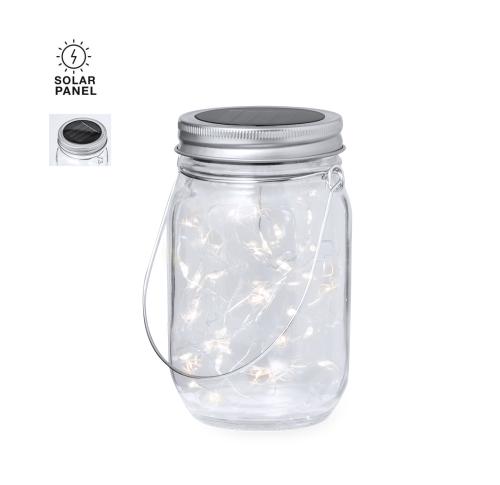 Custom Glass Jar Solared Powered Lights 20 LED's