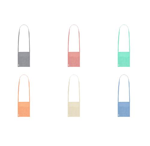 Promotional Recycled Cotton Bag Long Handles Pocket For Cups Or Glasses