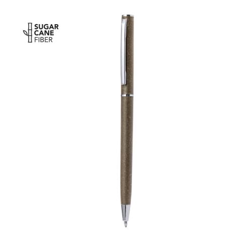 Printed Logo Sugar Cane Twist Action Pens Blue Ink