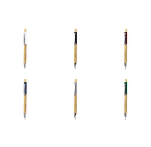 Promotional Bamboo & Aluminium Pen, Push Button