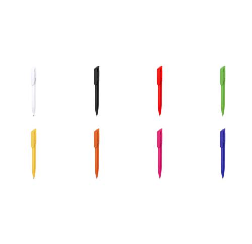 Custom Push Button Pens Bright Colours Blue Ink