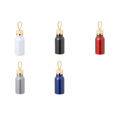 Printed Logo 350ml Stainless Steel Thermos Flasks Bamboo Lid