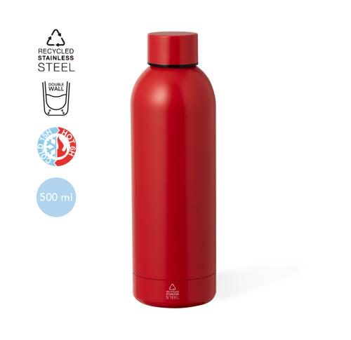 Custom Recycled Stainless Steel 500ml Bottle Metallic Finish