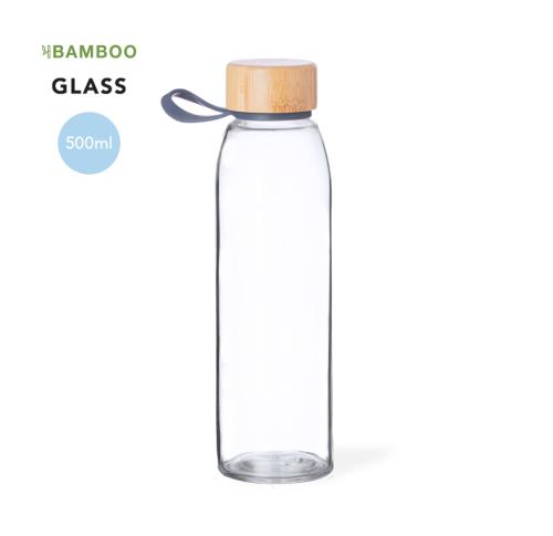 Printed Logo 500ml Glass Bottles Bamboo Screw Lid